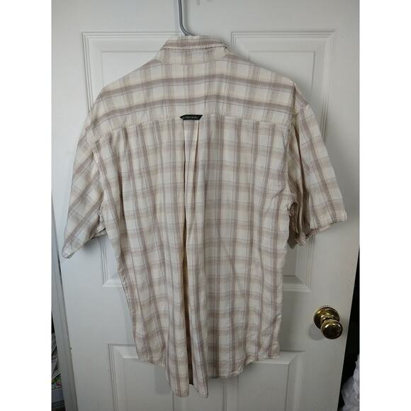 Flyshacker Clothing Men's L Shirt Plaid Collared Button Short Sleeve Pocket - Picture 9 of 9